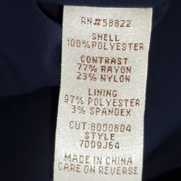 M.S.S.P. Palm Print Renee Cocktail Dress Sleeveless Sheath Navy Green Black XL - Picture 7 of 9